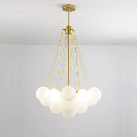Frosted Glass Bubble Chandelier with Metal Frame
