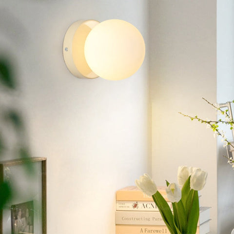 Modern Glass Globe Wall Sconce for Bedrooms, Hallways, and Dining Areas
