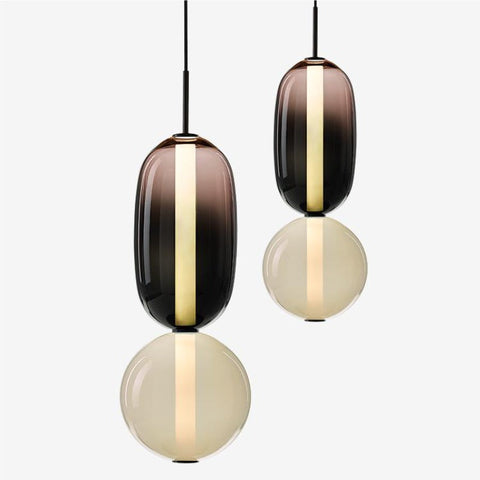Stacked Glass Pendant Light for Bedroom and Dining Room Lighting