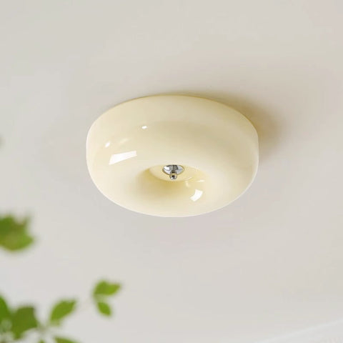 Rounded Glass Flush Mount Ceiling Light for Bedrooms, Halls, and Entryways