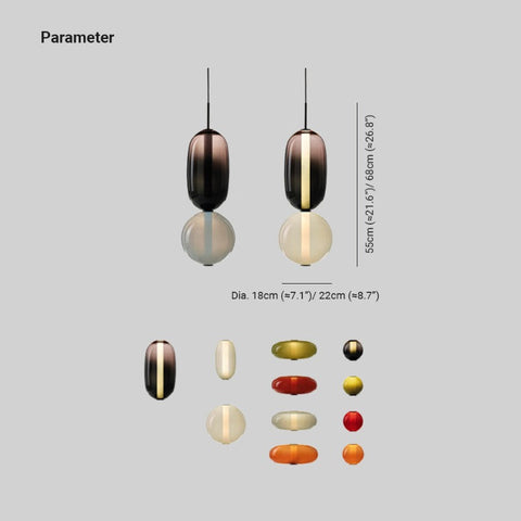 Stacked Glass Pendant Light for Bedroom and Dining Room Lighting