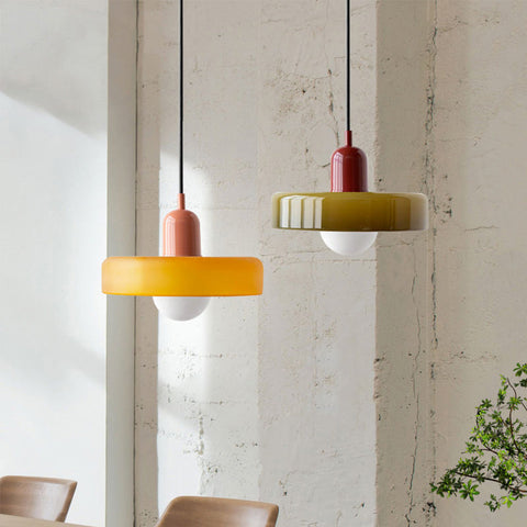 Bauhaus Glass Pendant Light with Adjustable Suspension for Modern Interiors