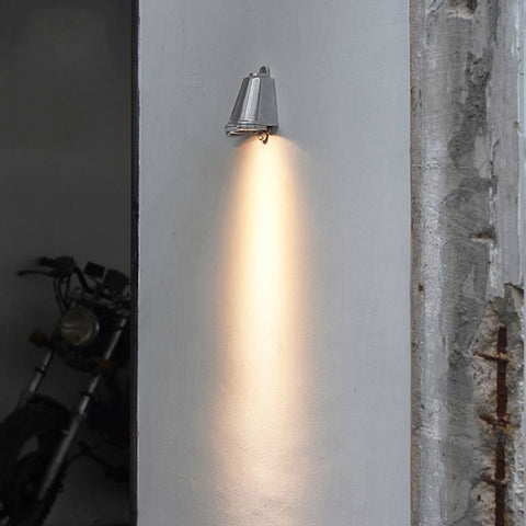 Outdoor Wall Light with Bell Shade and Focused LED Beam