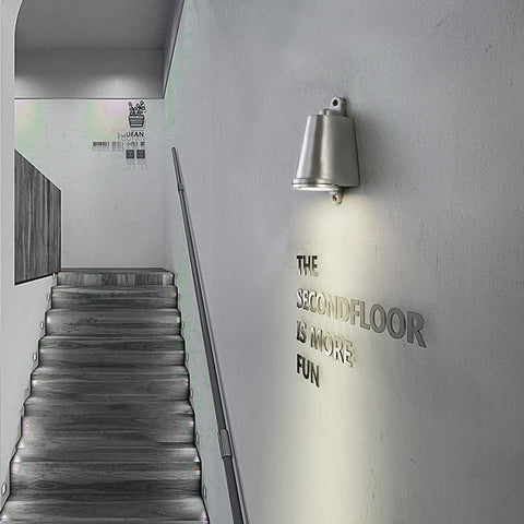 Outdoor Wall Light with Bell Shade and Focused LED Beam