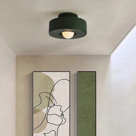 Round Polystyrene Flush-Mount Ceiling Light