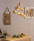 Solid Wood Globe Pendant Light with Suspended Sphere — product view