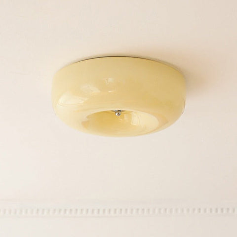 Rounded Glass Flush Mount Ceiling Light for Bedrooms, Halls, and Entryways