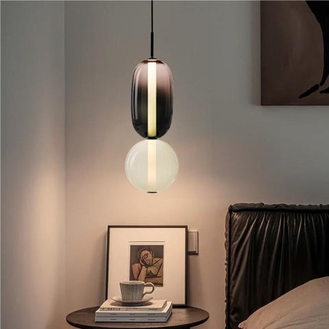 Stacked Glass Pendant Light for Bedroom and Dining Room Lighting