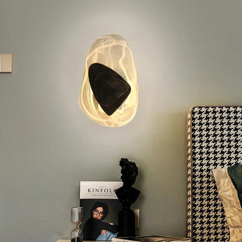 Wall Light with Sculptural Water-Ripple Diffuser