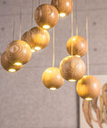 Solid Wood Globe Pendant Light with Suspended Sphere — product view