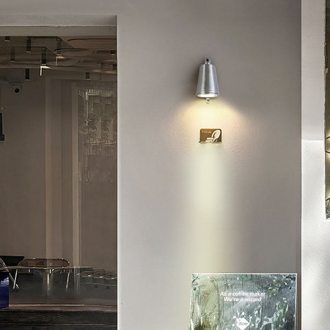 Outdoor Wall Light with Bell Shade and Focused LED Beam