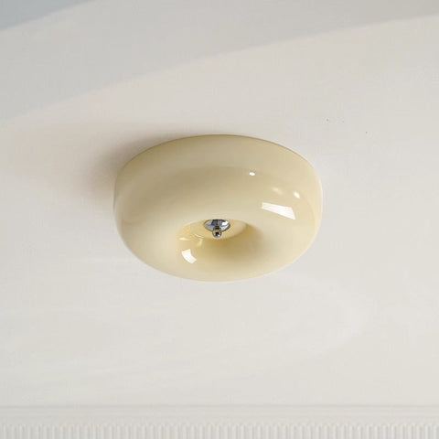 Rounded Glass Flush Mount Ceiling Light for Bedrooms, Halls, and Entryways