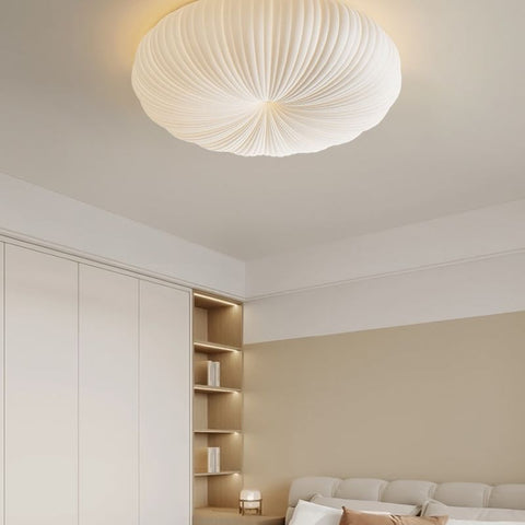 Pleated Dome LED Ceiling Light for Bedrooms, Dining Rooms, and Halls