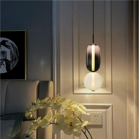 Stacked Glass Pendant Light for Bedroom and Dining Room Lighting