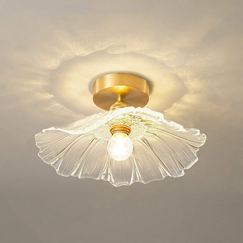 Fluted Glass Flower Ceiling Light for Bedroom and Living Room Decor