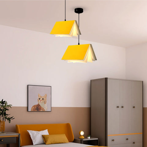 Pendant Light with Folded Book-Shaped Shade