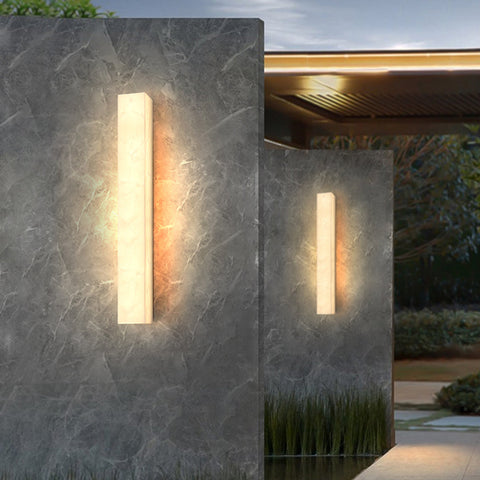 Outdoor Wall Light with Rectangular Alabaster