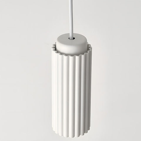 Ribbed Metal Cylinder Pendant Light