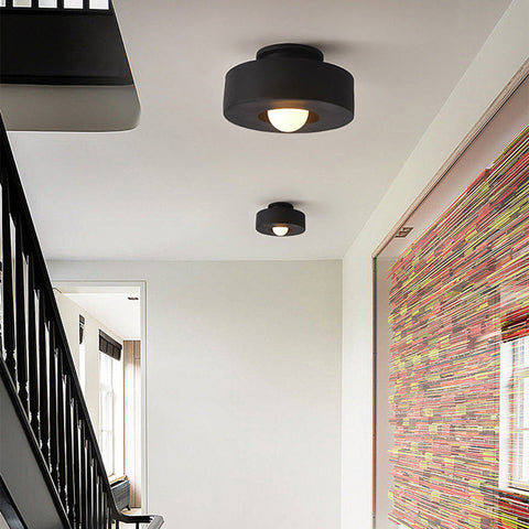Round Polystyrene Flush-Mount Ceiling Light