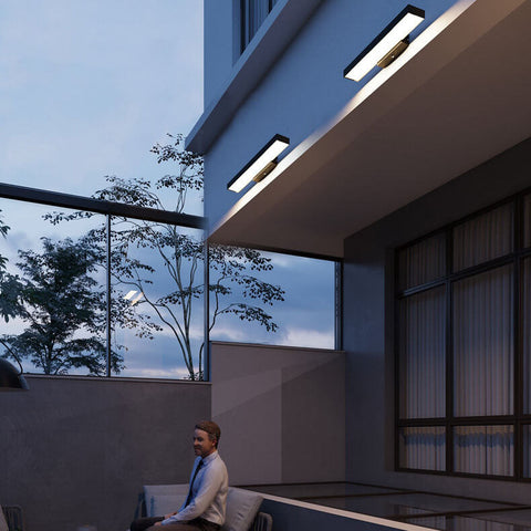 Flat LED Sensor Outdoor Wall Light with Weatherproof Housing