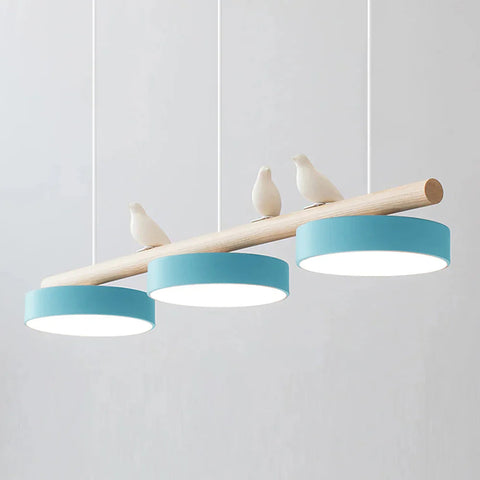 Wooden Bird LED Linear Pendant Light for Dining and Kitchen Lighting