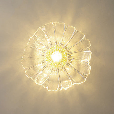 Fluted Glass Flower Ceiling Light for Bedroom and Living Room Decor