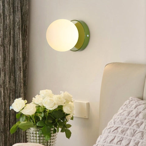 Modern Glass Globe Wall Sconce for Bedrooms, Hallways, and Dining Areas