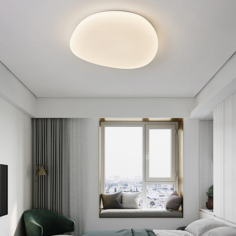 Pebble-Shaped LED Flush Mount Ceiling Light for Bedrooms and Bathrooms