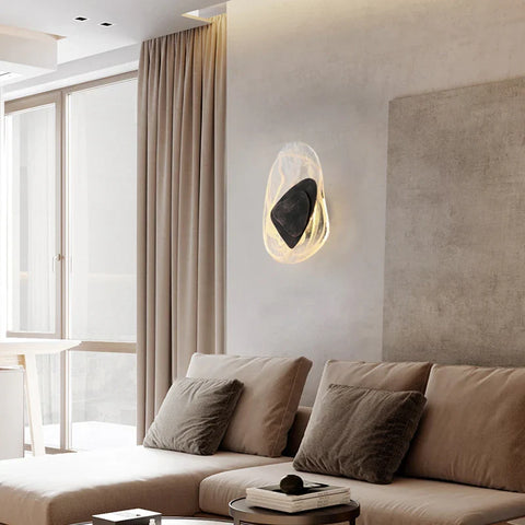 Wall Light with Sculptural Water-Ripple Diffuser