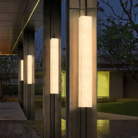 Outdoor Wall Light with Rectangular Alabaster
