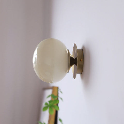 Glass Globe Wall Sconce with Plug-In or Hardwired Setup
