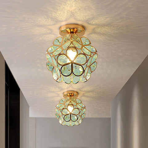 Floral Acrylic Ceiling Light with Decorative Crystal-Inspired Design