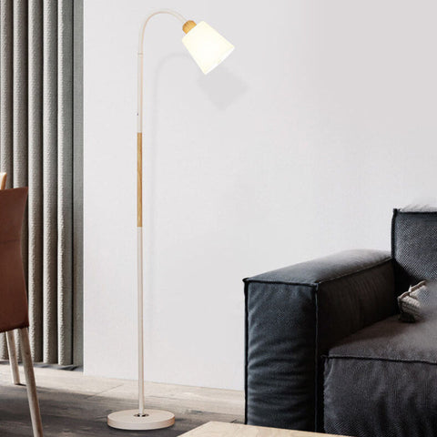 Minimalist Floor Lamp with Curved Neck and E27 Socket