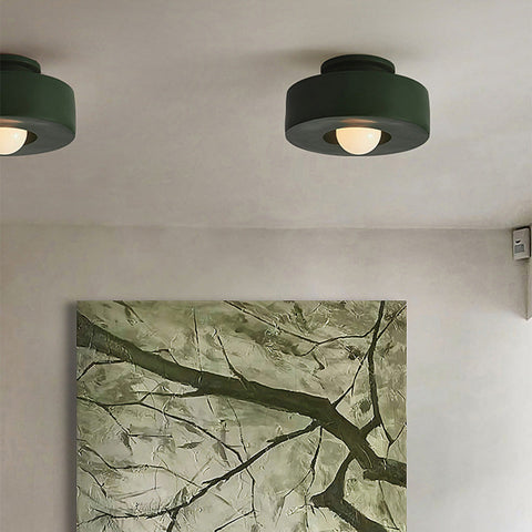 Round Polystyrene Flush-Mount Ceiling Light