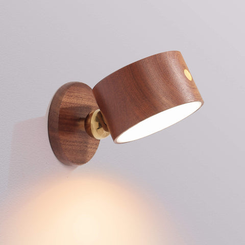 Rechargeable Magnetic Wood LED Wall and Night Light for Bedside Use