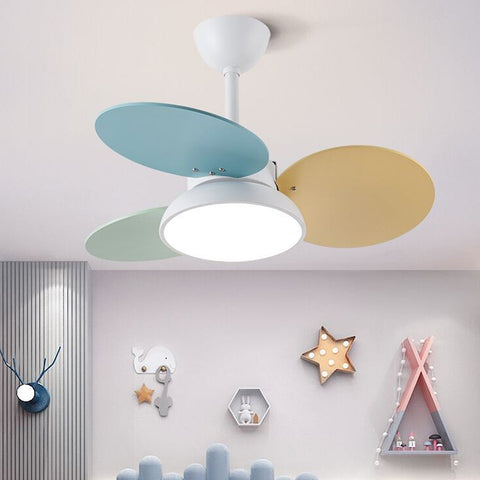 Ceiling Fan with Wood Blades and Integrated LED Light