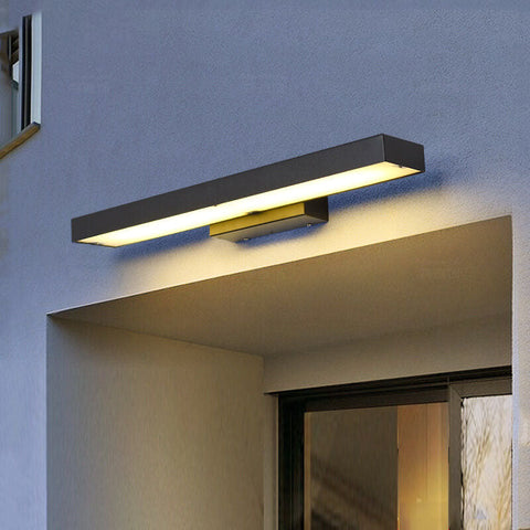 Flat LED Sensor Outdoor Wall Light with Weatherproof Housing