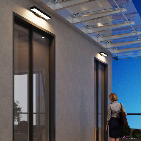 Flat LED Sensor Outdoor Wall Light with Weatherproof Housing