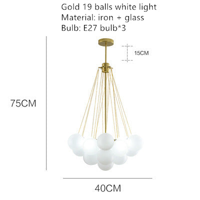 Glass Globe Chandelier for Living Room and Dining Room Lighting