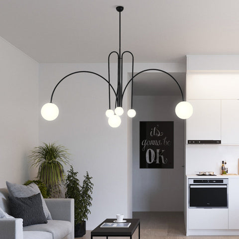 Multi-Light Globe Chandelier for Dining and Living Room Lighting