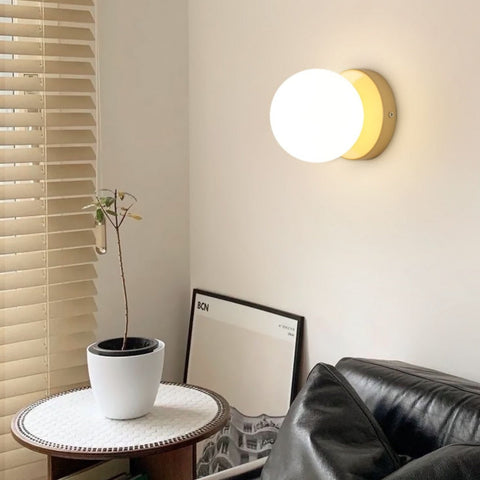 Modern Glass Globe Wall Sconce for Bedrooms, Hallways, and Dining Areas