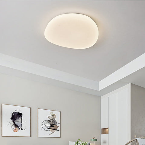 Pebble-Shaped LED Flush Mount Ceiling Light for Bedrooms and Bathrooms