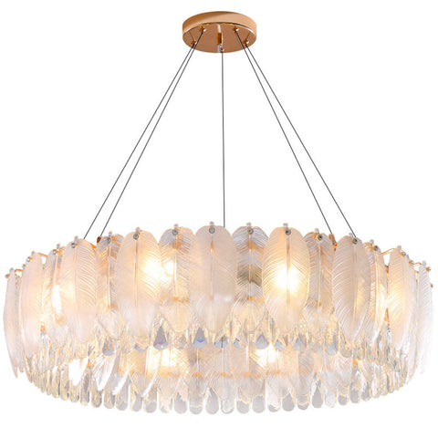 Crystal Glass Chandelier with Round Frame