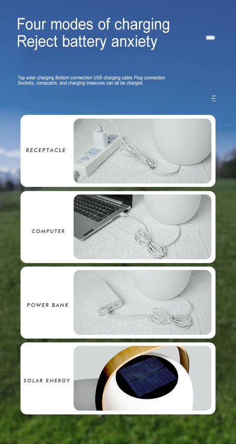 Portable Solar Basket LED Lamp for Outdoor Ambient Lighting