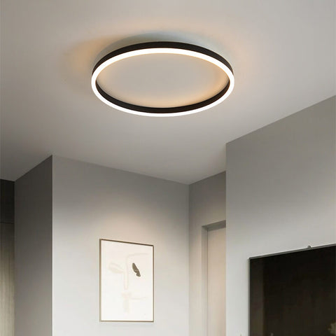 Circular LED Flush Mount Ceiling Light with Ring Design