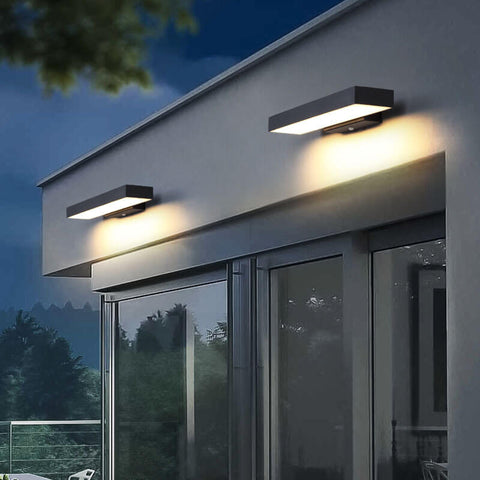 Flat LED Sensor Outdoor Wall Light with Weatherproof Housing