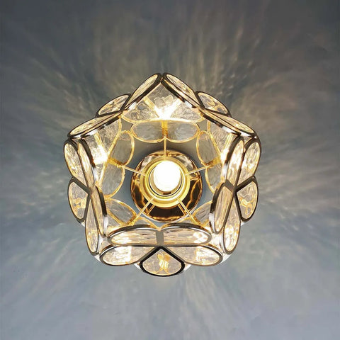 Floral Acrylic Ceiling Light with Decorative Crystal-Inspired Design