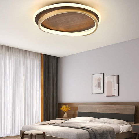 Scandinavian LED Ceiling Light with Wood-Look Finish for Modern Interiors