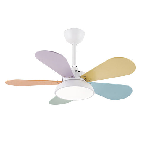 Ceiling Fan with Wood Blades and Integrated LED Light