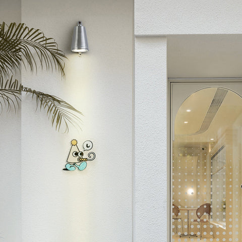 Outdoor Wall Light with Bell Shade and Focused LED Beam
